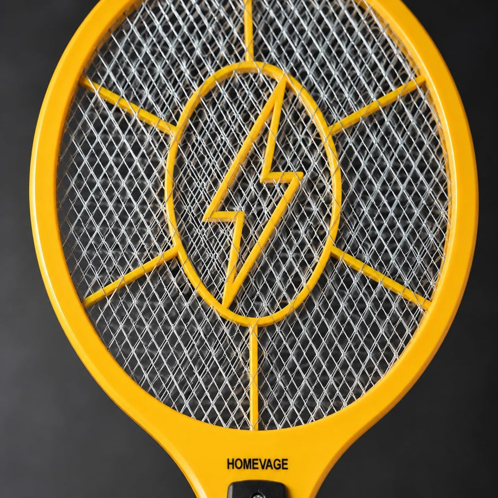Electric Fly Swatter, High Voltage Bug Zapper with 2 AA Batteries | 3-layer safety mesh, ergonomic handle best for