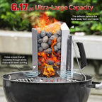 Heavy Duty Steel Large Charcoal Chimney Starter BBQ Fire Starter