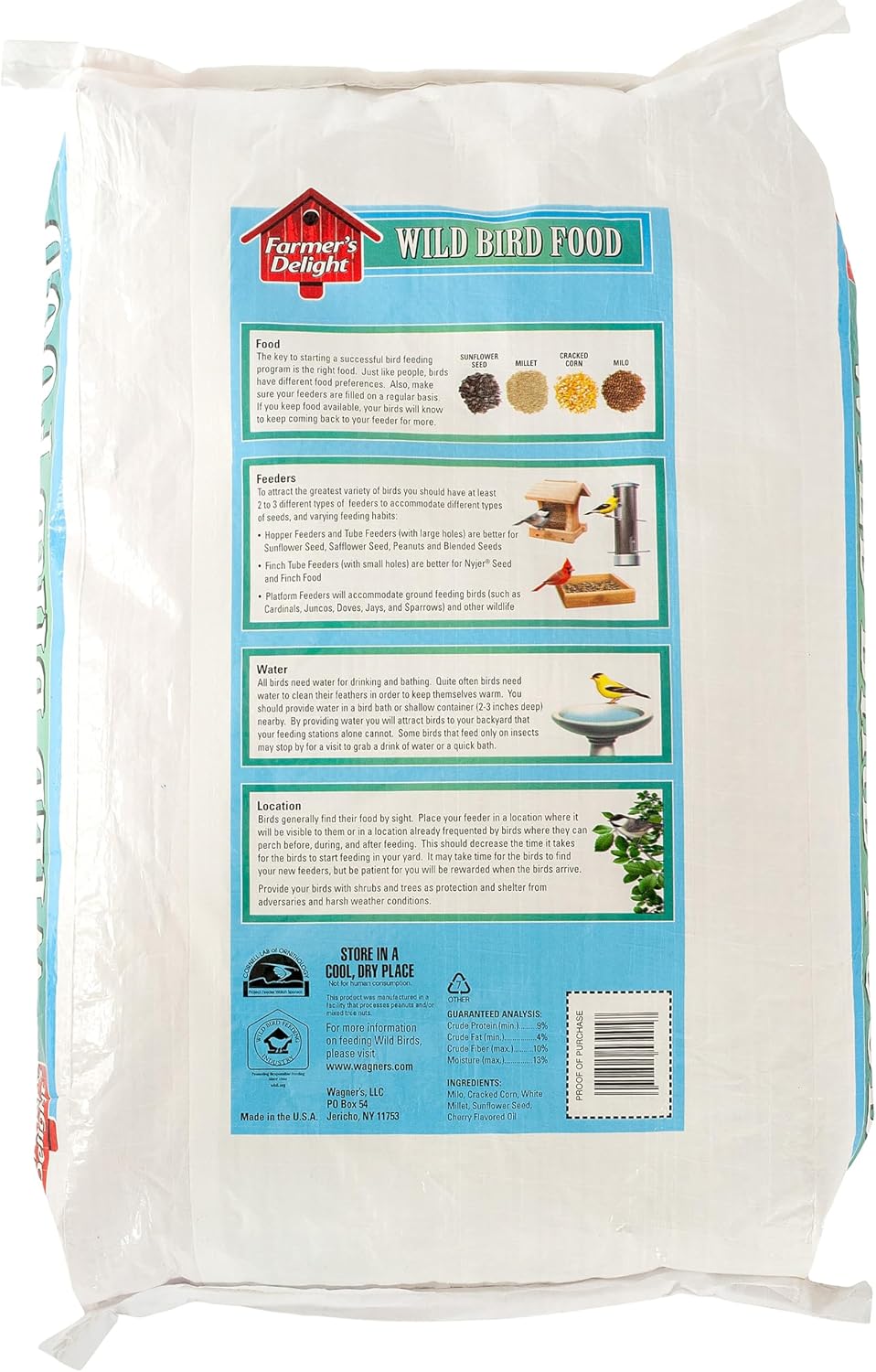 53003 Farmer's Delight Wild Bird Food with Cherry Flavor, 20-Pound Bag