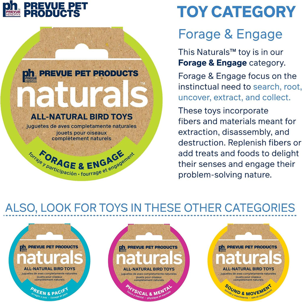 Naturals Double Coconut Walk - Small Animal & Bird Toy, 100% Natural Coconut Hideout, Climbing Bridge & Tunnel for