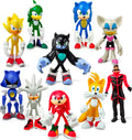 Sonic the Hedgehog Big Action Figures (Set of 10 pcs), Collection Toys, Birthday Cake Decoration Party Supplies Cake