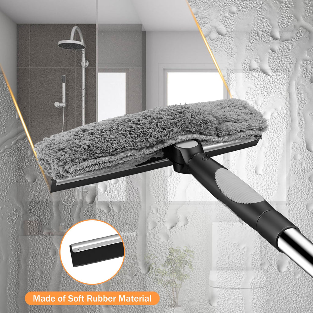 Window Squeegee with 66in Extension Pole 2-in-1 Window Cleaning Kit