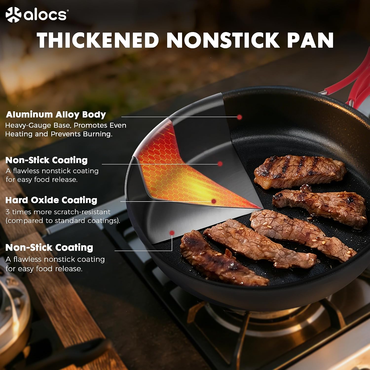 Camping Cookware Set Camping Gear, Compact Camping Pots and Pans Set, Durable Hard Alumina Camping Cooking Set for