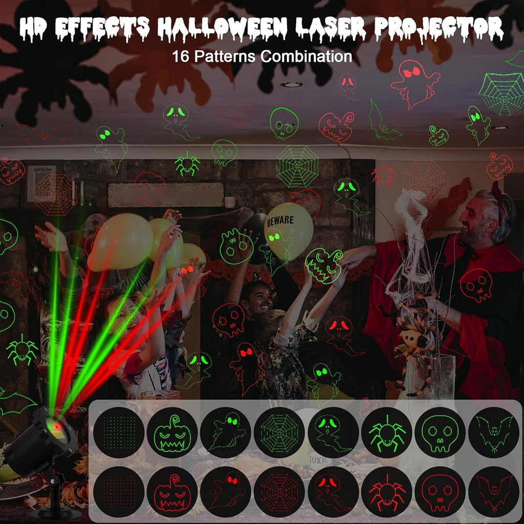 Halloween Projector Lights Outdoor, Waterproof Halloween Laser Projector Lights with Remote, Halloween Spotlight