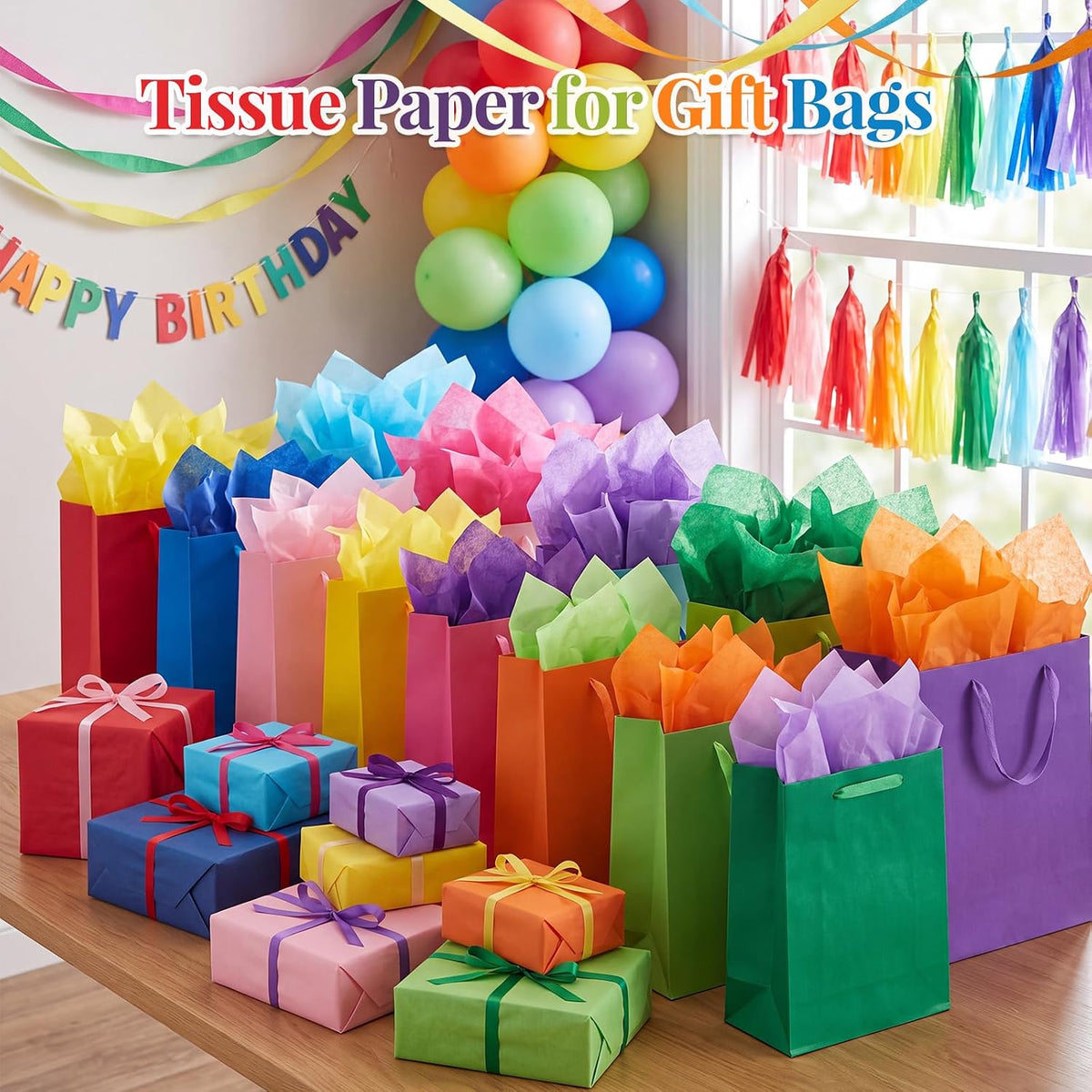 600 Sheets Tissue Paper Bulk, 36 Colored Tissue Paper for Crafts