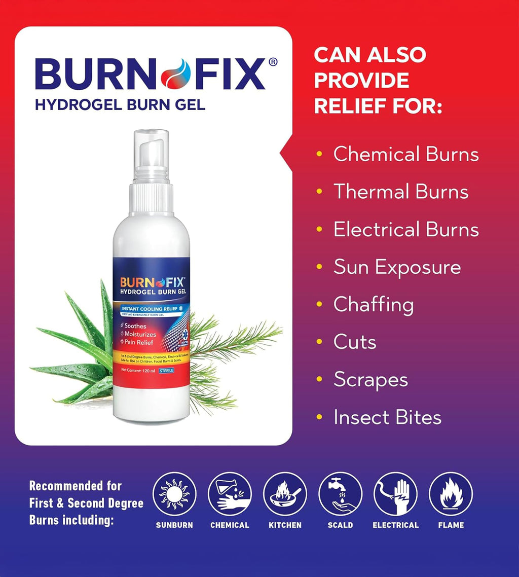 BurnFix Hydrogel Burn Spray, 2 Pack, Cooling First Aid for Sunburn (2)
