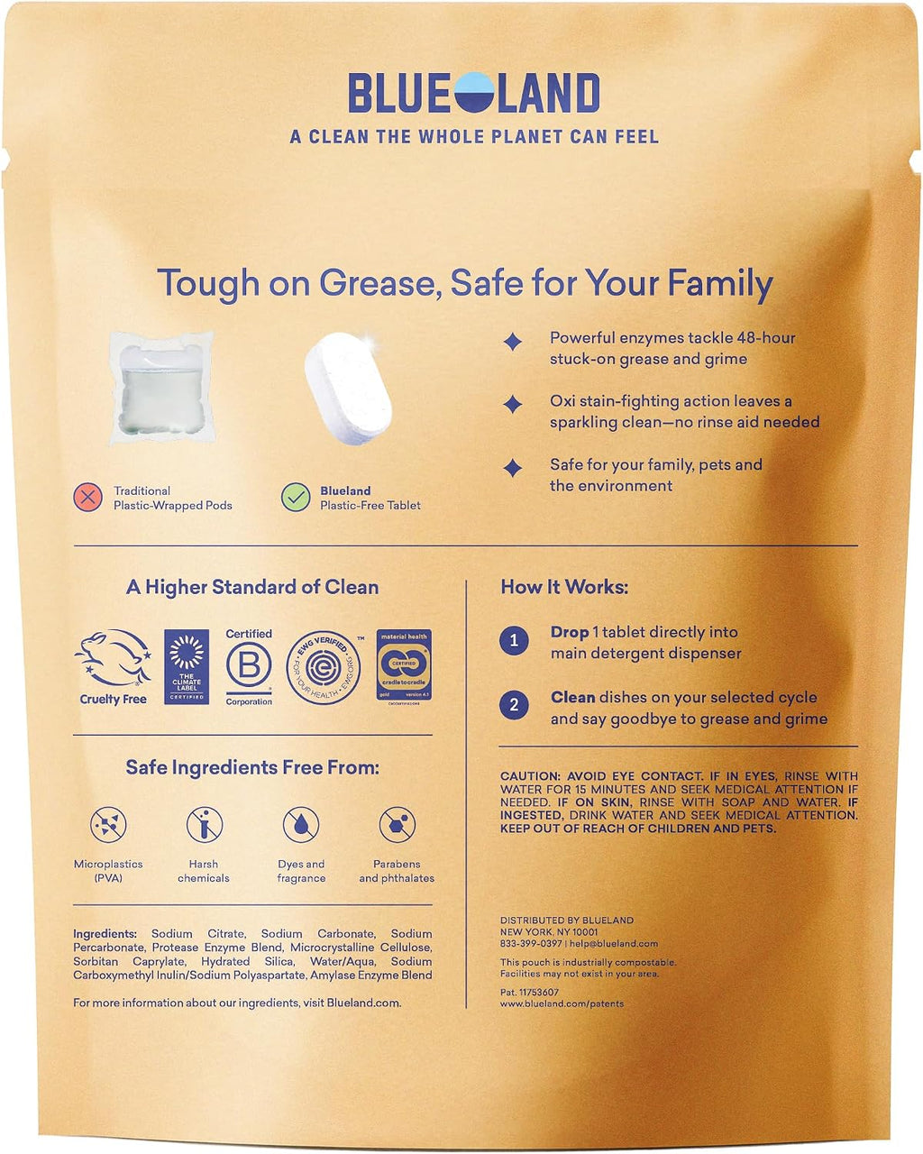 100% Plastic-Free Dishwasher Detergent Tablets, 120ct, Lemon Zest