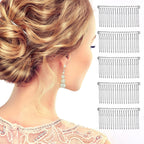 5 Pcs Metal Hair Comb for Veil 20 Teeth, White