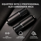 E2 Gen2B Podcast Equipment Bundle for 2, Dual XLR Condenser Mic Mixer | noise reduction, loopback, Bluetooth