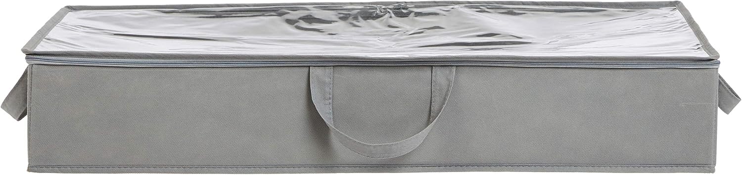 Under Bed Storage Bags for Clothes, Blankets and Linens, Foldable Fabric Containers with Clear Window and Handles