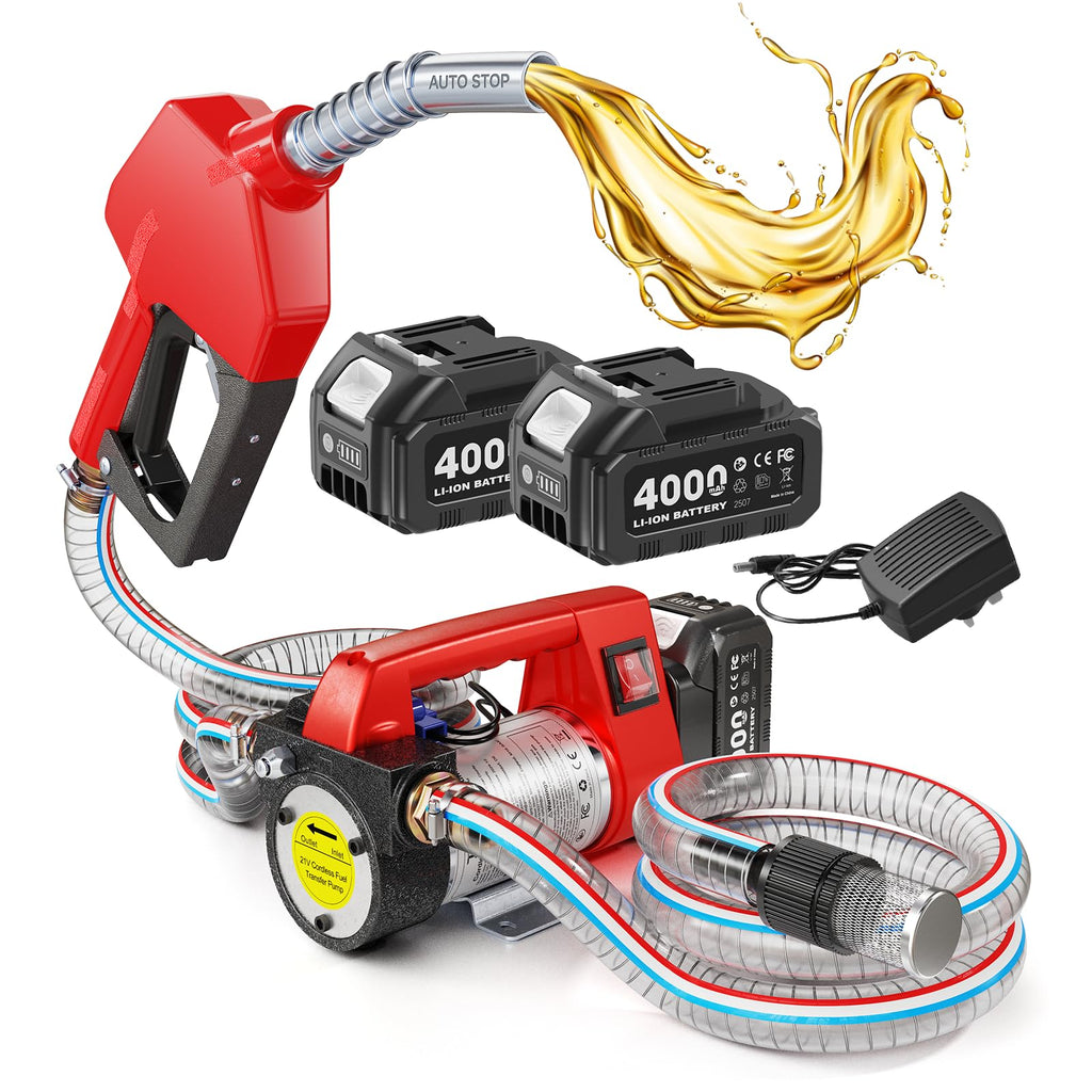 TaskStar Fuel Transfer Pump Battery Powered, 12GPM Diesel Kerosene Transfer