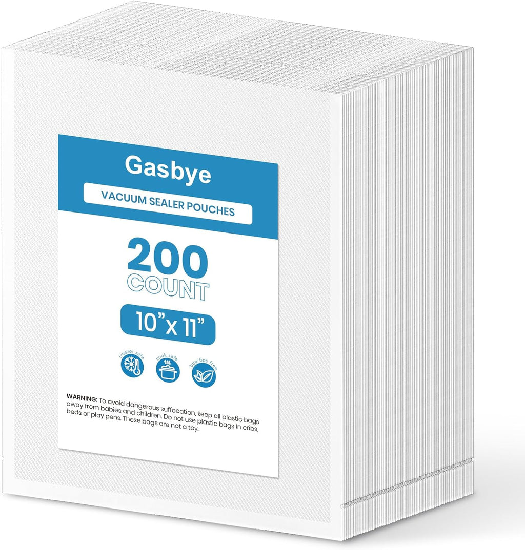 Vacuum Sealer Bags, 200 Quart 10" x11", BPA Free, Commercial Grade, Durable Textured Pre-Cut Size for Airtight Food