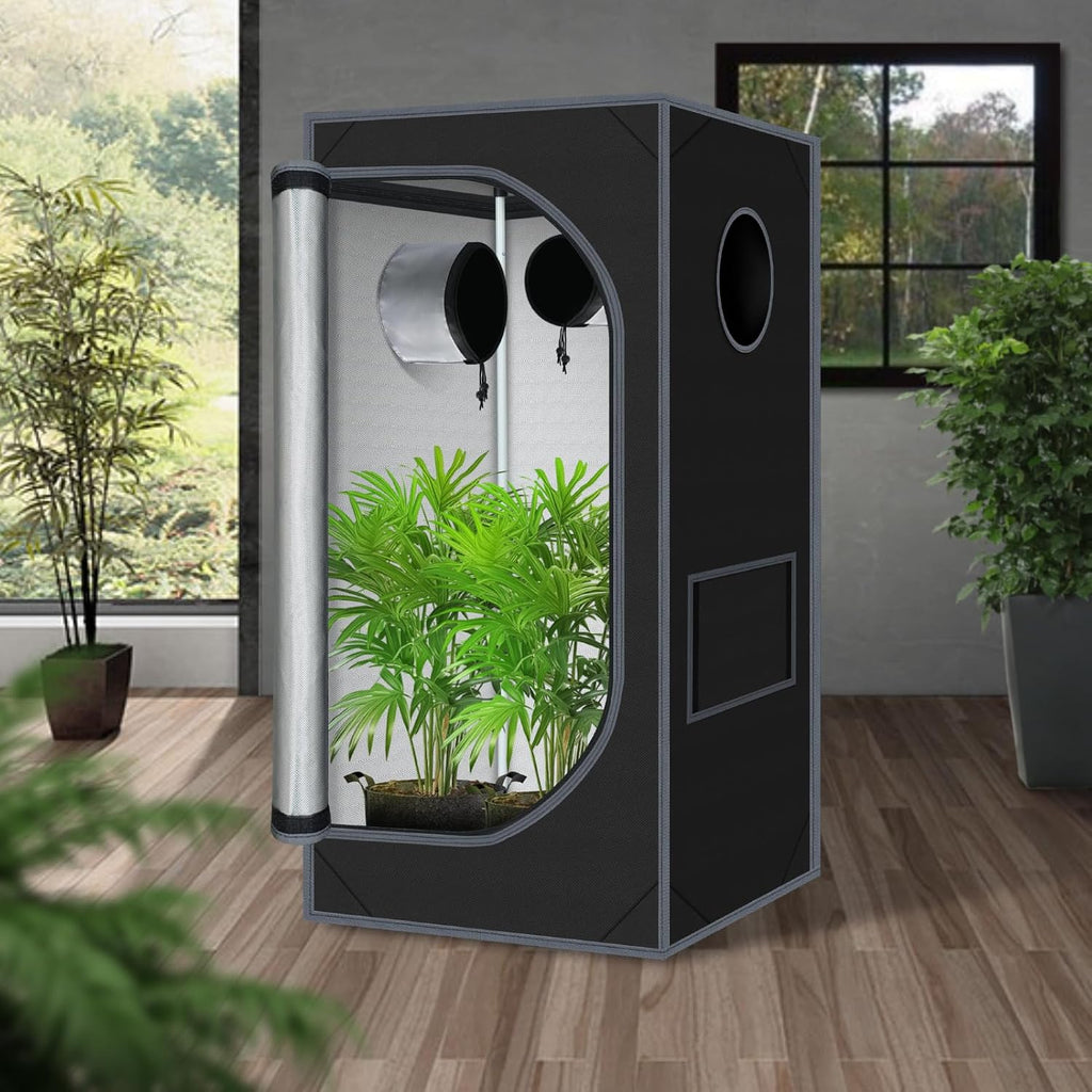 24"x24"x55" 600D Mylar Hydroponic High Reflective Grow Tent for Plants | Observation Window, 100% Reflective Mylar