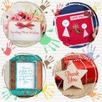 4 Sheet Sentiments Rubber Clear Stamps Set for Card Making and DIY