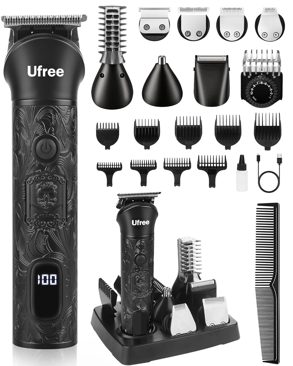 Beard Trimmer for Men, Electric Razor Shavers, Cordless Hair Clippers, 7 in 1 Beard Grooming Kit for Mustache, Body