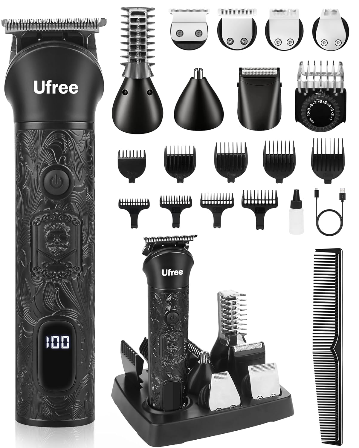 Beard Trimmer for Men, Electric Razor Shavers, Cordless Hair Clippers, 7 in 1 Beard Grooming Kit for Mustache, Body