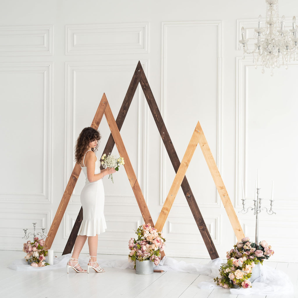 Wooden Arch for Wedding Boho Decor (Triangle)