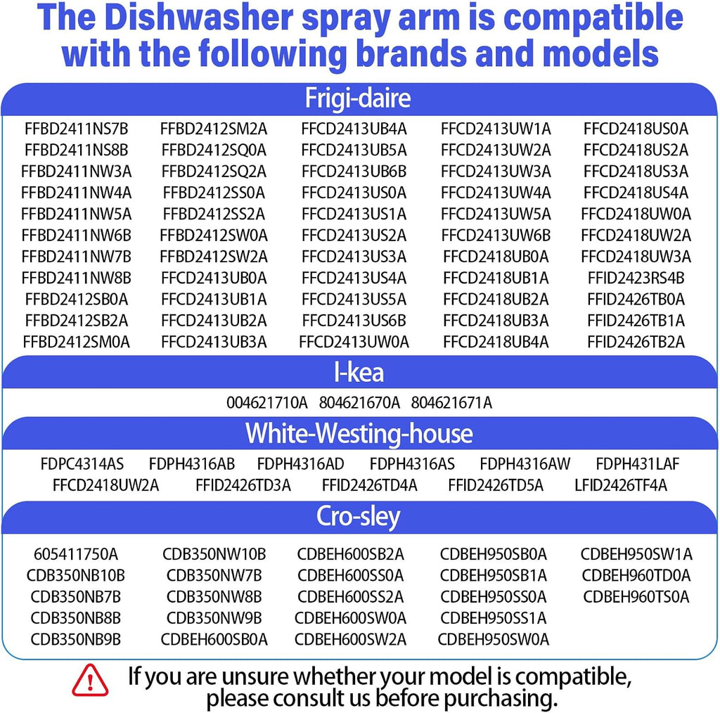 FFBD2406NB11B FDPH431LAF0A FFBD2406NS9B Dishwasher Center Spray Arm
