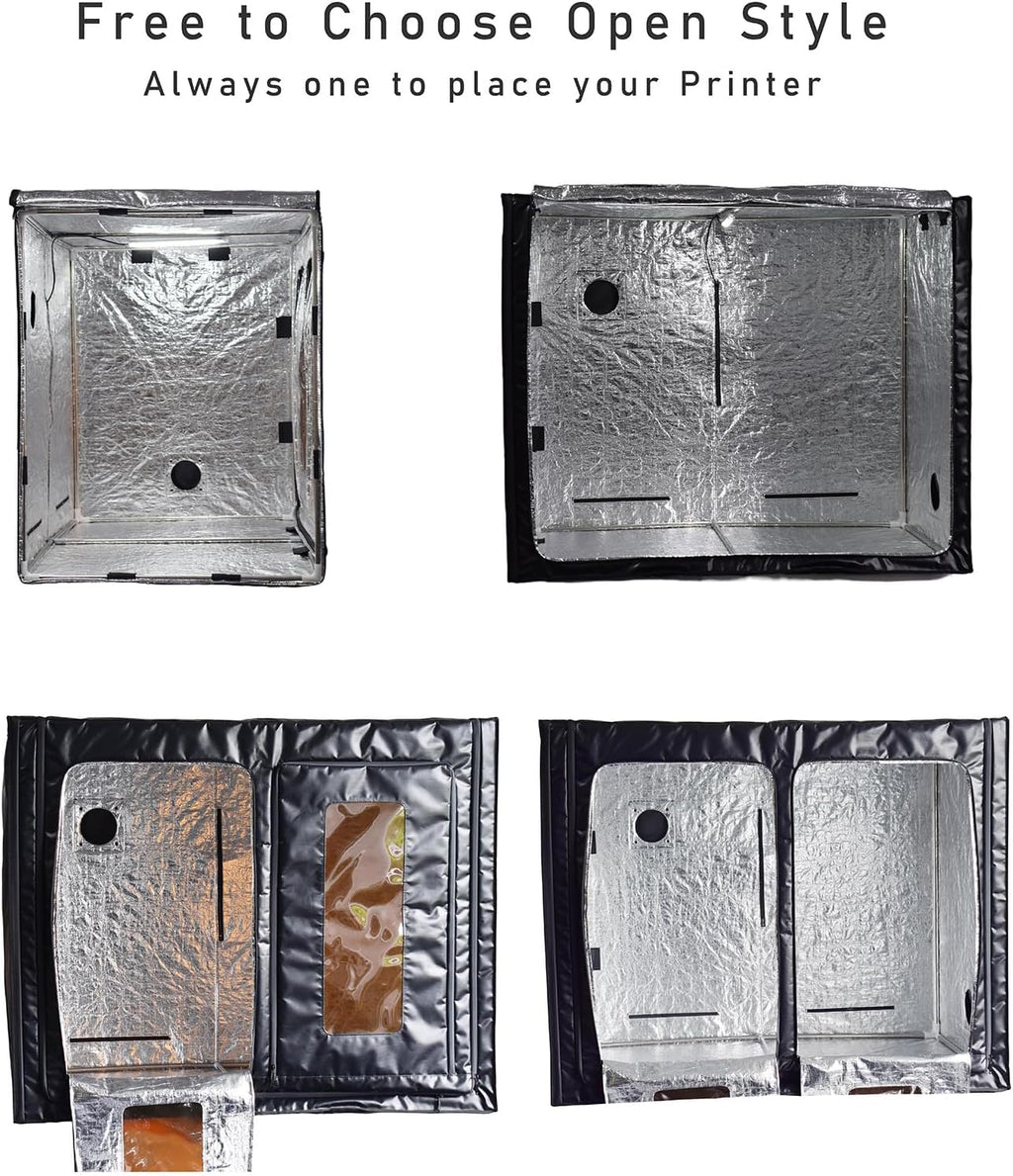 3D Printer Enclosure with Ventilation Kit – Thermal Insulation Cover & Fume Extraction Tent for FDM/DLP、SLA/LCD 3D