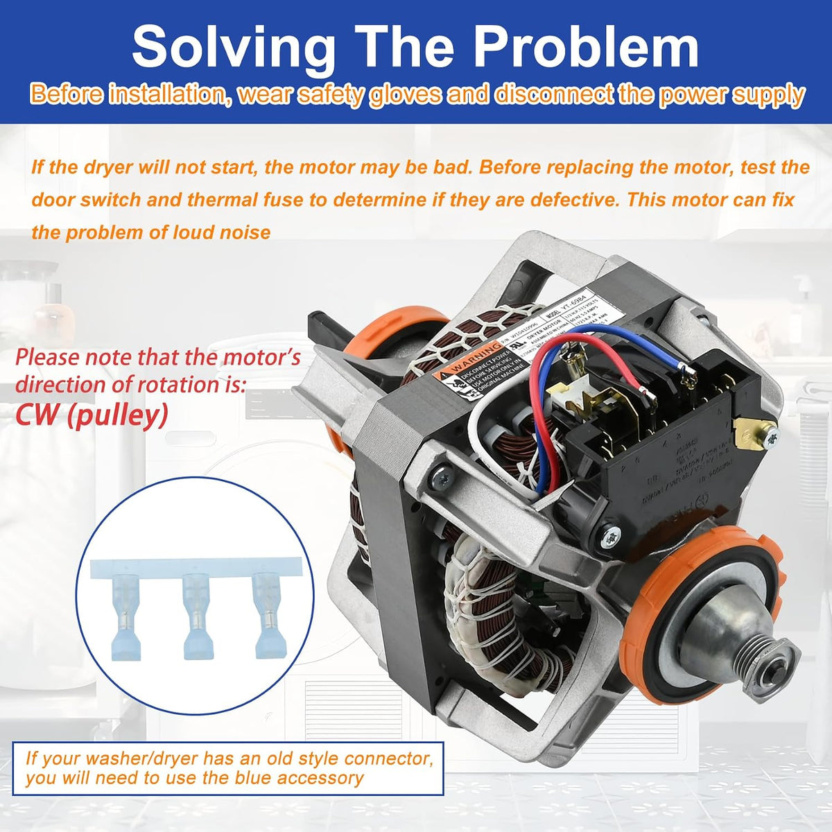W10410996 53-4459 Drive Motor Compatible With whirlpool admiral crosley jenn air magic chef norge etc Dryer, steering CW (pulley), Replace Number: 532567 532275 31001589 53-3251 53-2590 etc