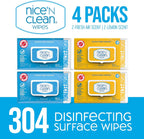 Disinfecting Surface Wipes 304ct | Cleans & Disinfects Home & Kitchen Surfaces | Fresh & Lemon Scent