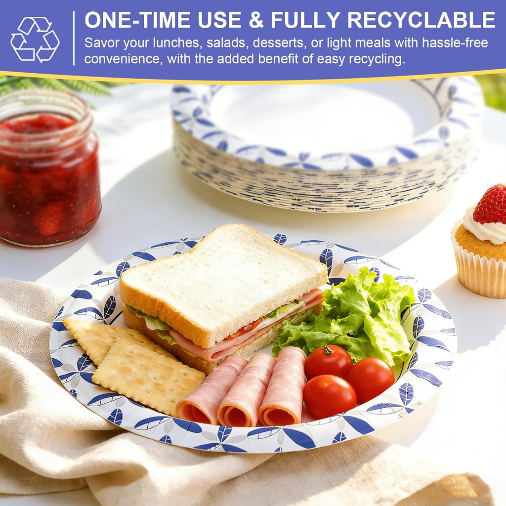 140 Pack 10 inch Heavy Duty Paper Plates Disposable