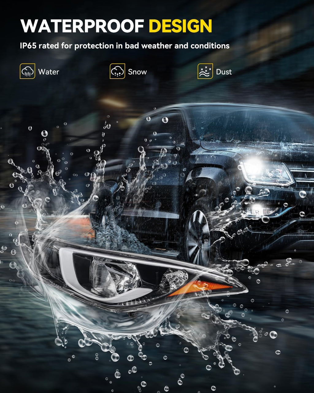 Headlight Assembly Replacement for Hyundai Elantra 2014-2016