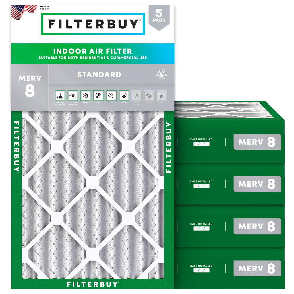 14x25x4 Air Filter MERV 8 Dust & Allergy Defense (5-Pack)