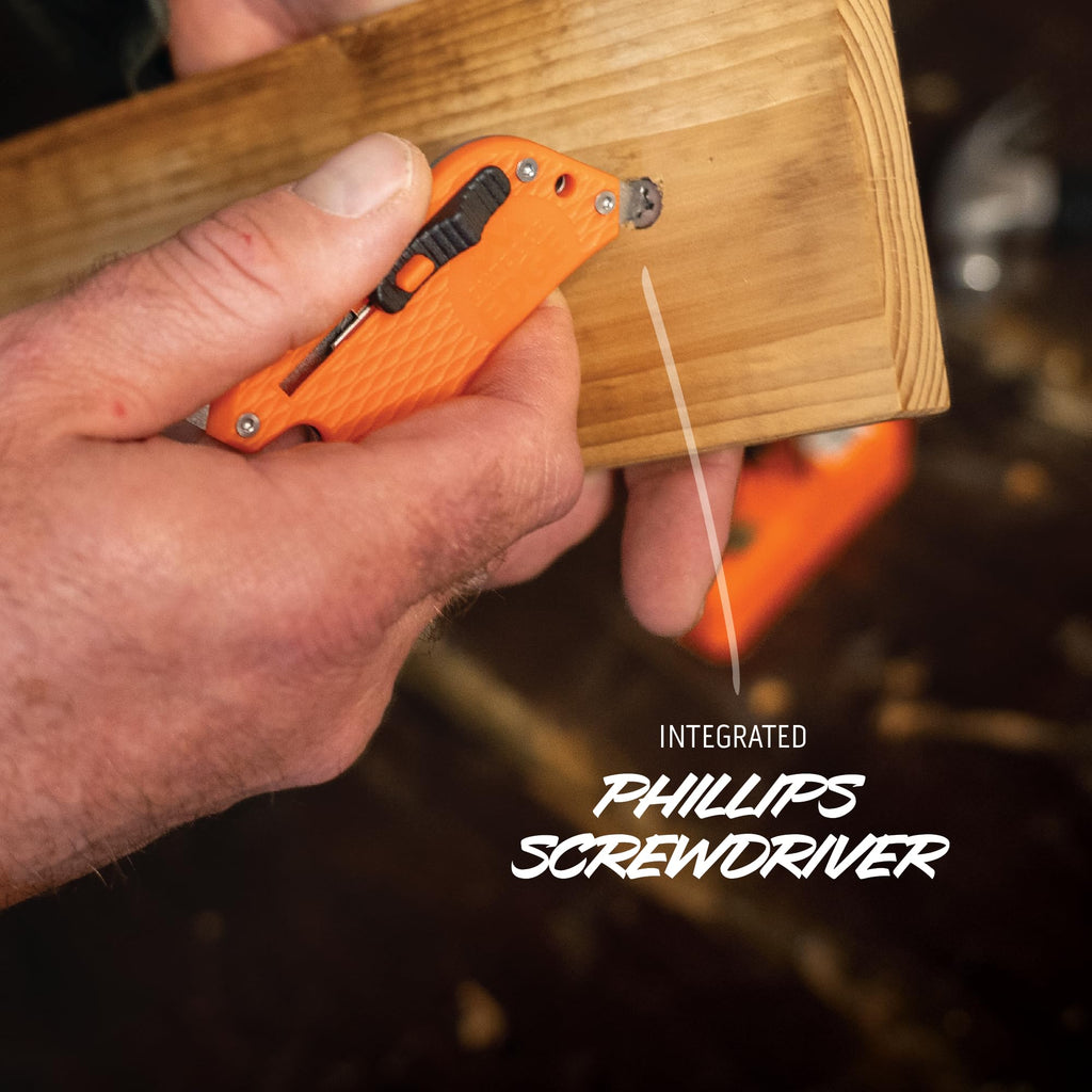 SlideWinder - Utility Knife Multitool with Standard Replaceable Razor Blade, Screwdrivers, Prybar, Bottle Opener and