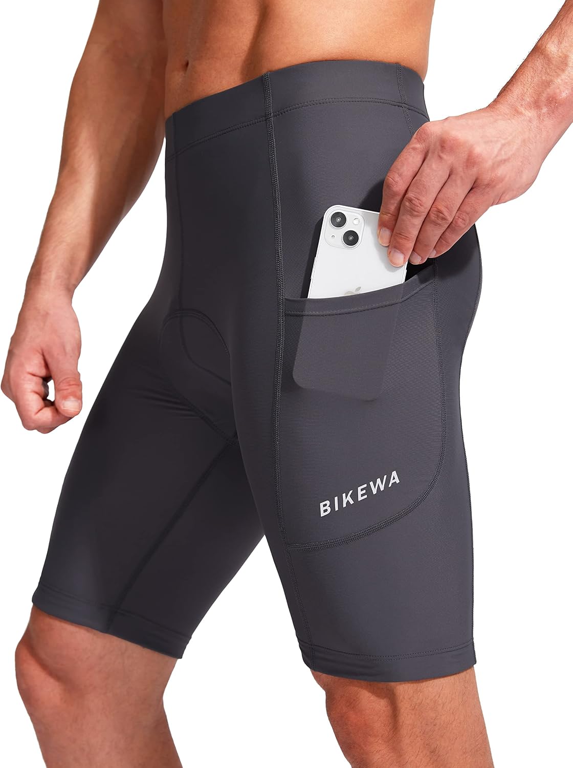 Men's Bike Shorts 3D Padded Cycling Road Biking Mountain Riding Biker Bicycle UPF 50+ Cycle Shorts Zipper Pockets
