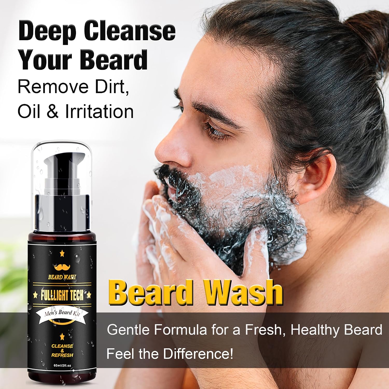 Beard Kit Gifts for Men, 3 Natural Beard Oil, Gently Soothes Itch & Dryness | Complete Beard Care & Grooming Kit with