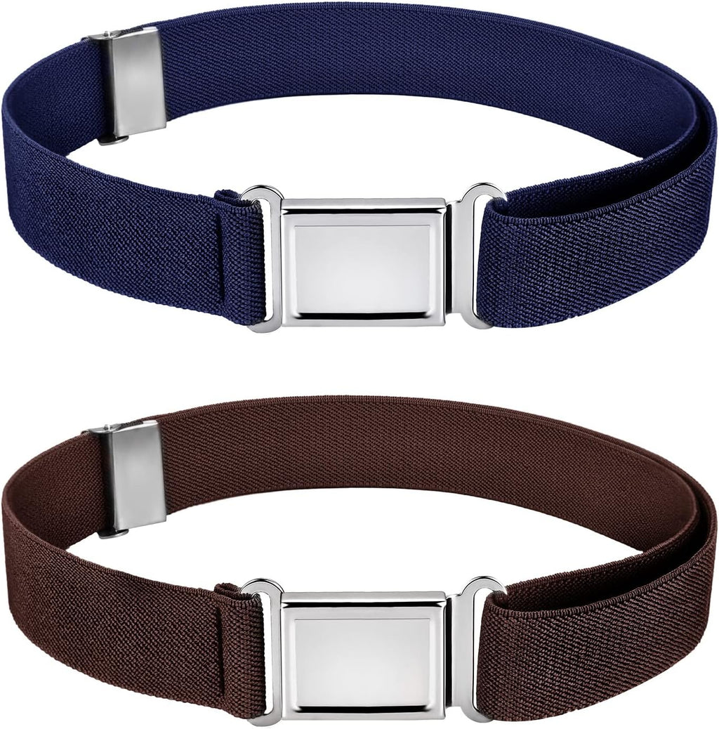 2 Pcs Kids Magnetic Belt Boys Adjustable Elastic Belt with Magnetic Buckle for Toddlers Girls