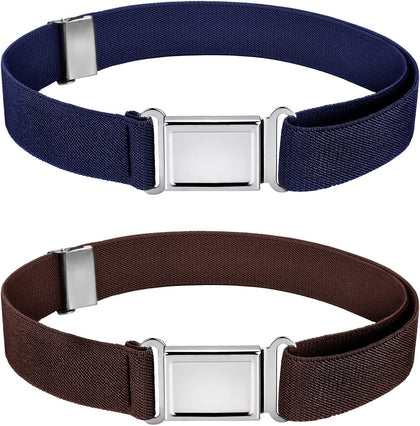 2 Pcs Kids Magnetic Belt Boys Adjustable Elastic Belt with Magnetic Buckle for Toddlers Girls