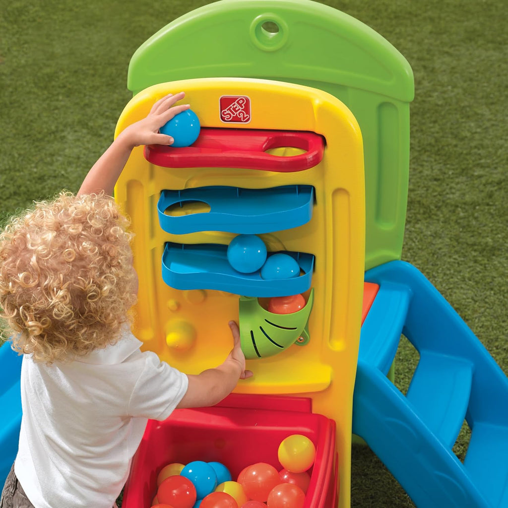 Play Ball Fun Climber, Kids Outdoor/Indoor Playset, Backyard Playground Set, Slide, Ladder, Ball Drop Maze, Outside