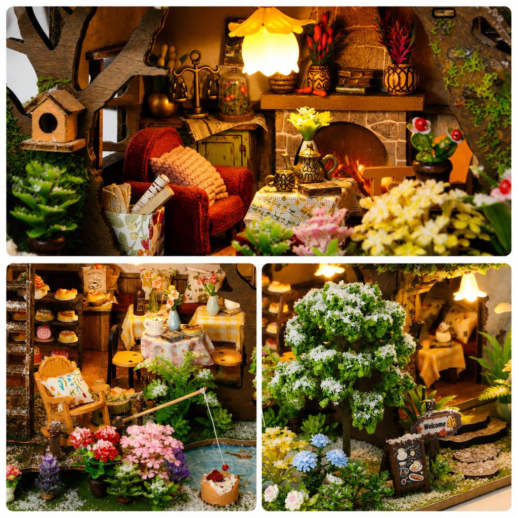 DIY Miniature House Kit for Adults Mini House Snow Tree House