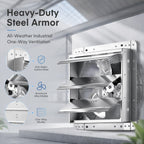 12 Inch Shutter Exhaust Fan, 1450CFM Wall Mount, for Greenhouse & Shop