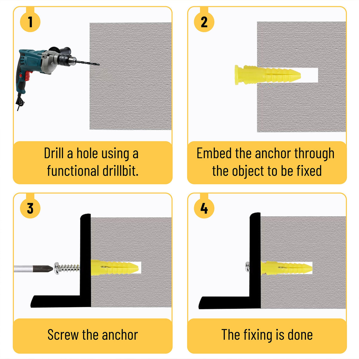 Wall Anchors Kit, 370 pcs, Picture Hanging Kit for Wall Decor