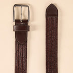Amazon Essentials Mens Tubular Stretch Weave Belt, Brown, 36