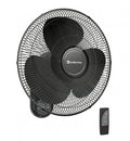 16" Oscillating Wall Mount Fan with Remote & Timer - Black