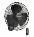 16" Oscillating Wall Mount Fan with Remote & Timer - Black