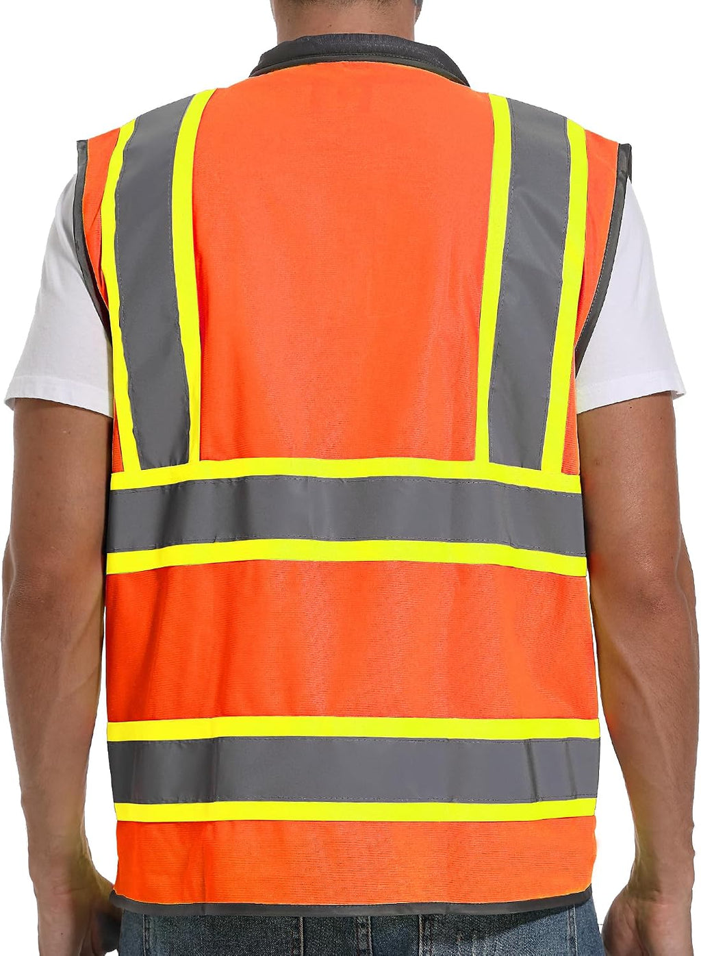 Reflective Safety Vest for Men and Women - High Visibility Construction Vest - Dual Tone Reflective Strips