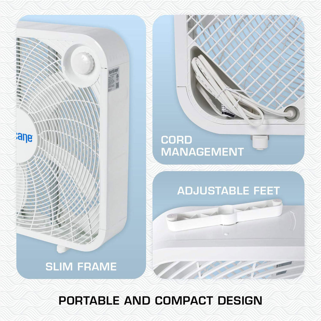 Classic Floor Box Fan with 3 Speed Settings, White - 20in