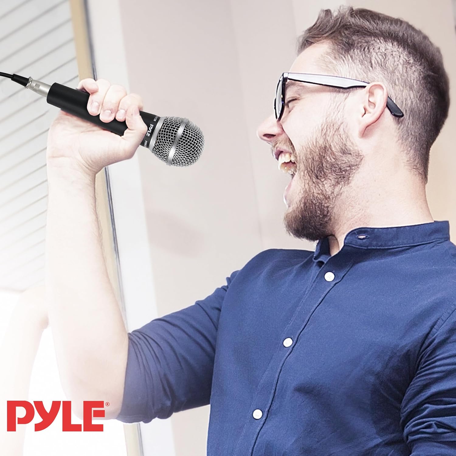 Professional Dynamic Microphone - 2-Pack Unidirectional Handheld Mic with Built-in Pop Filter, High Signal Output, 15
