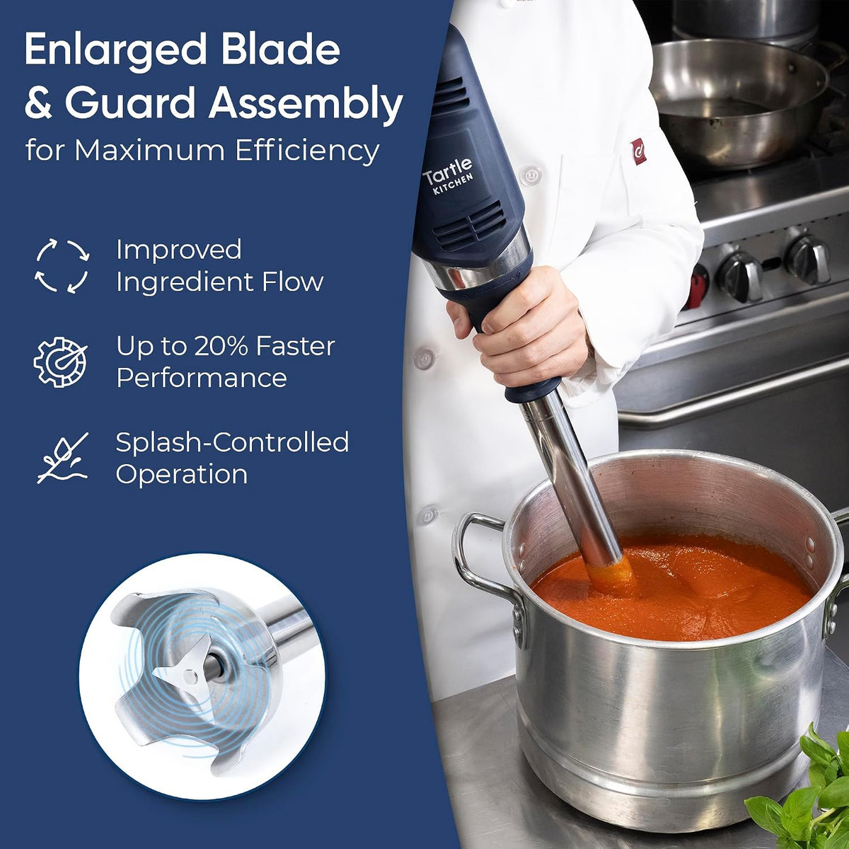 TK Commercial Immersion Blender 600W Heavy Duty for Restaurants 2026-14"