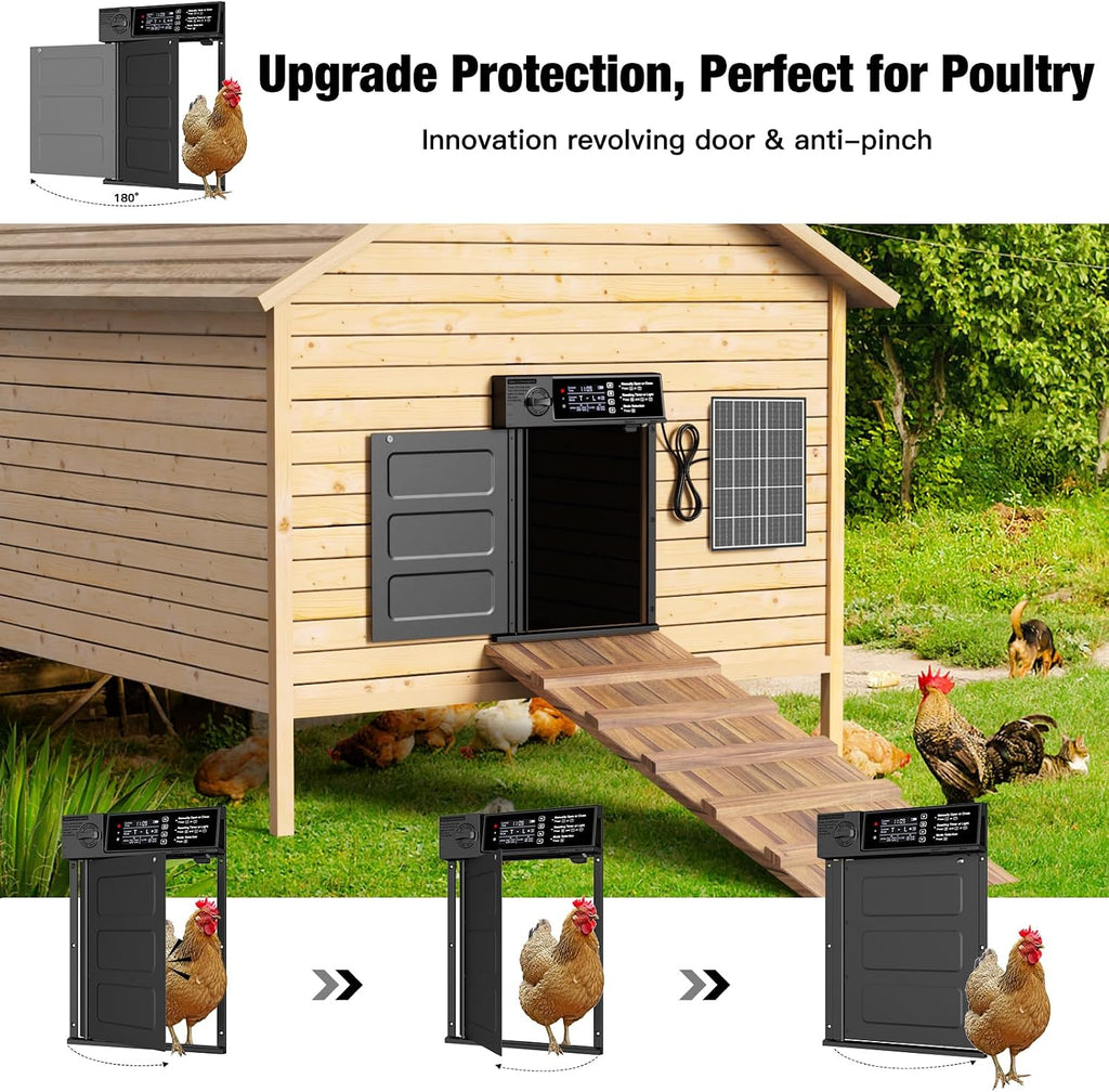 Automatic Chicken Coop Door, Large Size Solar Powered Coop Door