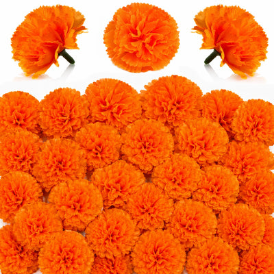 Dia De Los Muertos Decorations - Artificial Marigold Flowers Heads Bulk