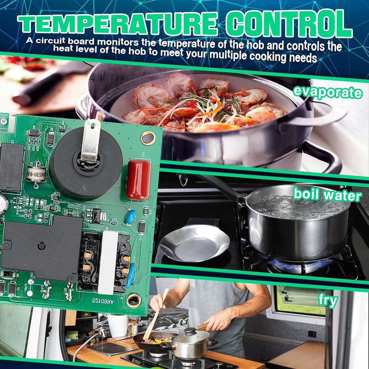 RV Furnace Control Ignition Circuit Board Part 520820 Fit for Suburban SF-20 SF-25 SF-30 SF-35 SF-42 SF20F SF-25F SF-30F SF-35F SFV-35Q SF-35FQ SF-42F SF-42Q NT Series NT-20SQ NT-30SP NT-34SP