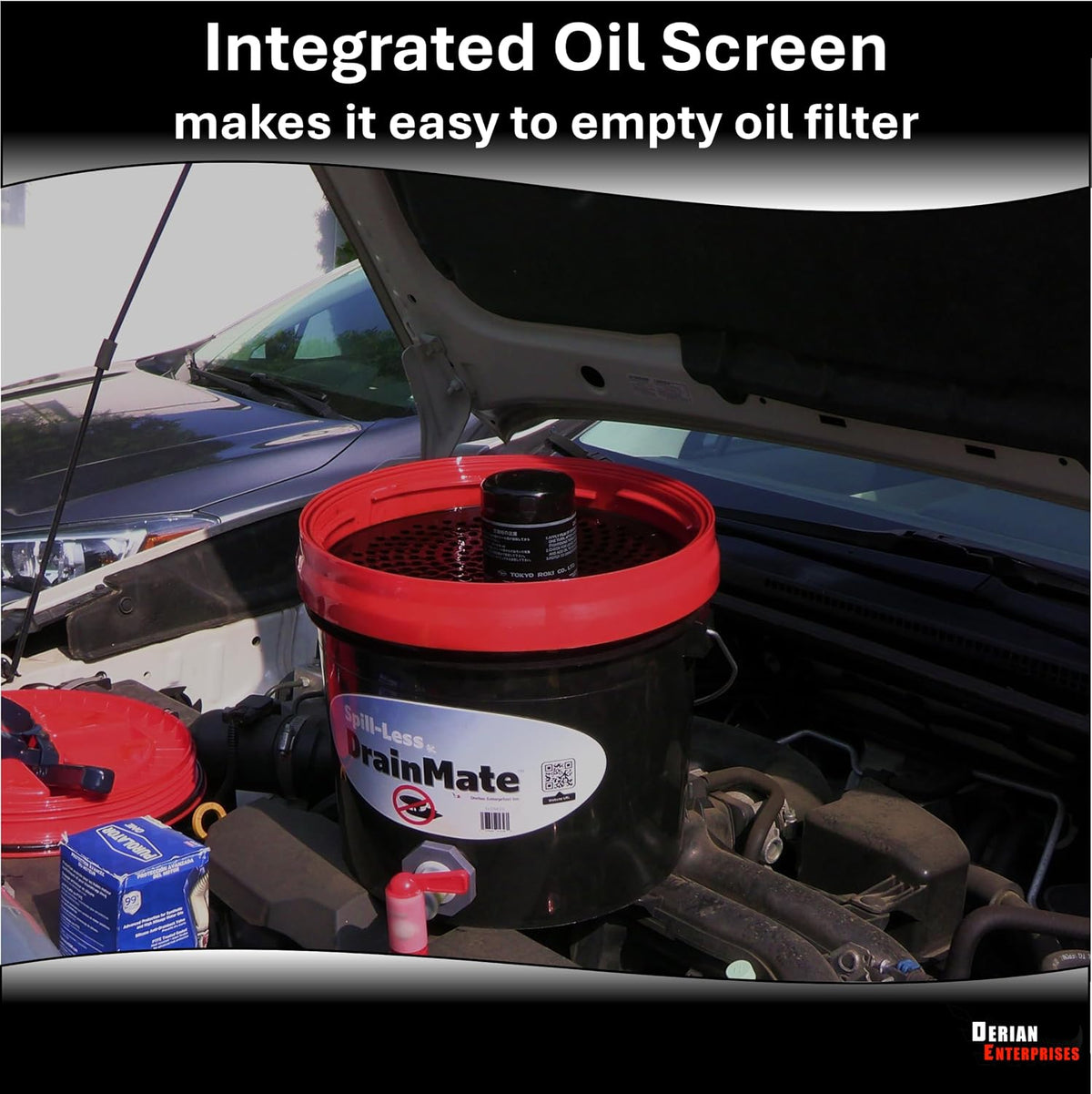 Spill-Less DrainMate 14 Quart Oil Drain Pan/Container - Made in USA