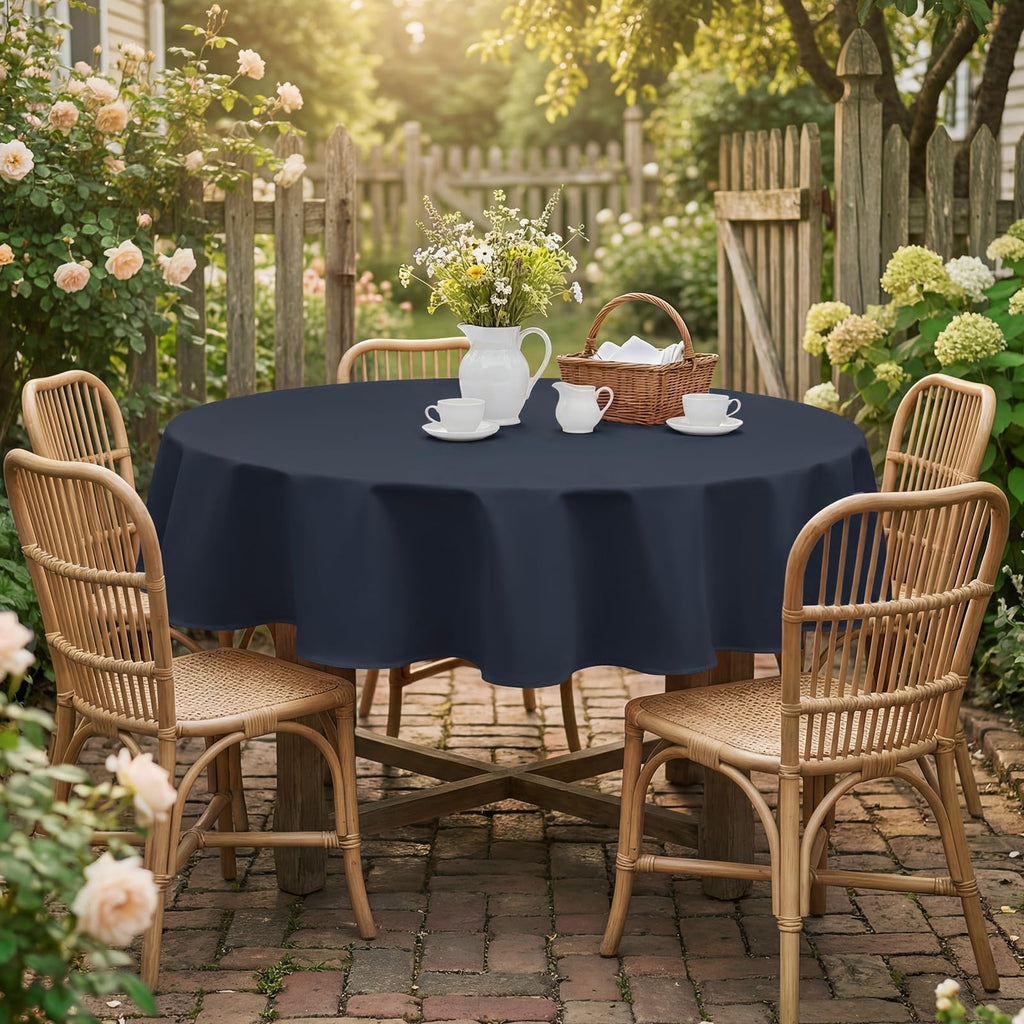 Round Tablecloth 70 Inch, Navy Blue