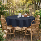 Round Tablecloth 70 Inch, Navy Blue
